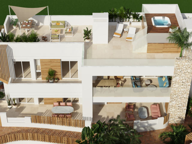 Frontline beach villas in San Juan de los Terreros